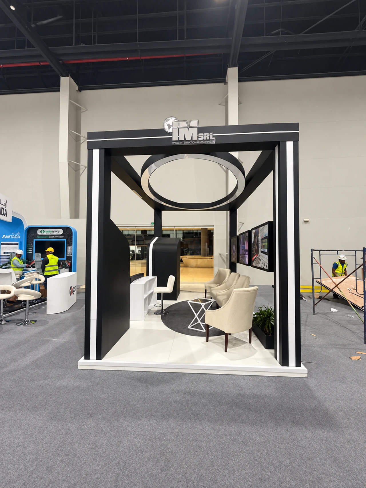 A booth with architectural frames — 2